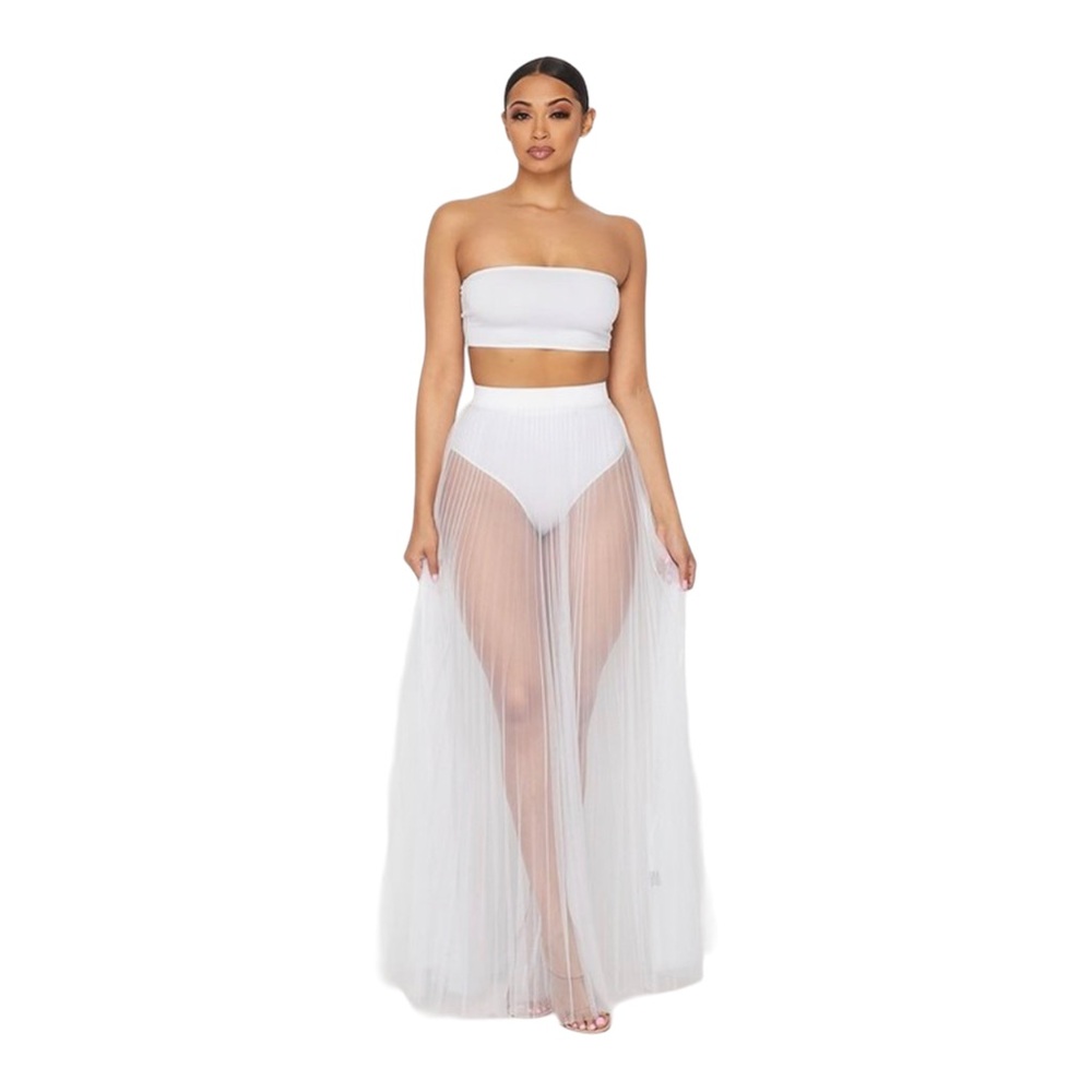 Elegant Pleated Tulle Skirt & Top